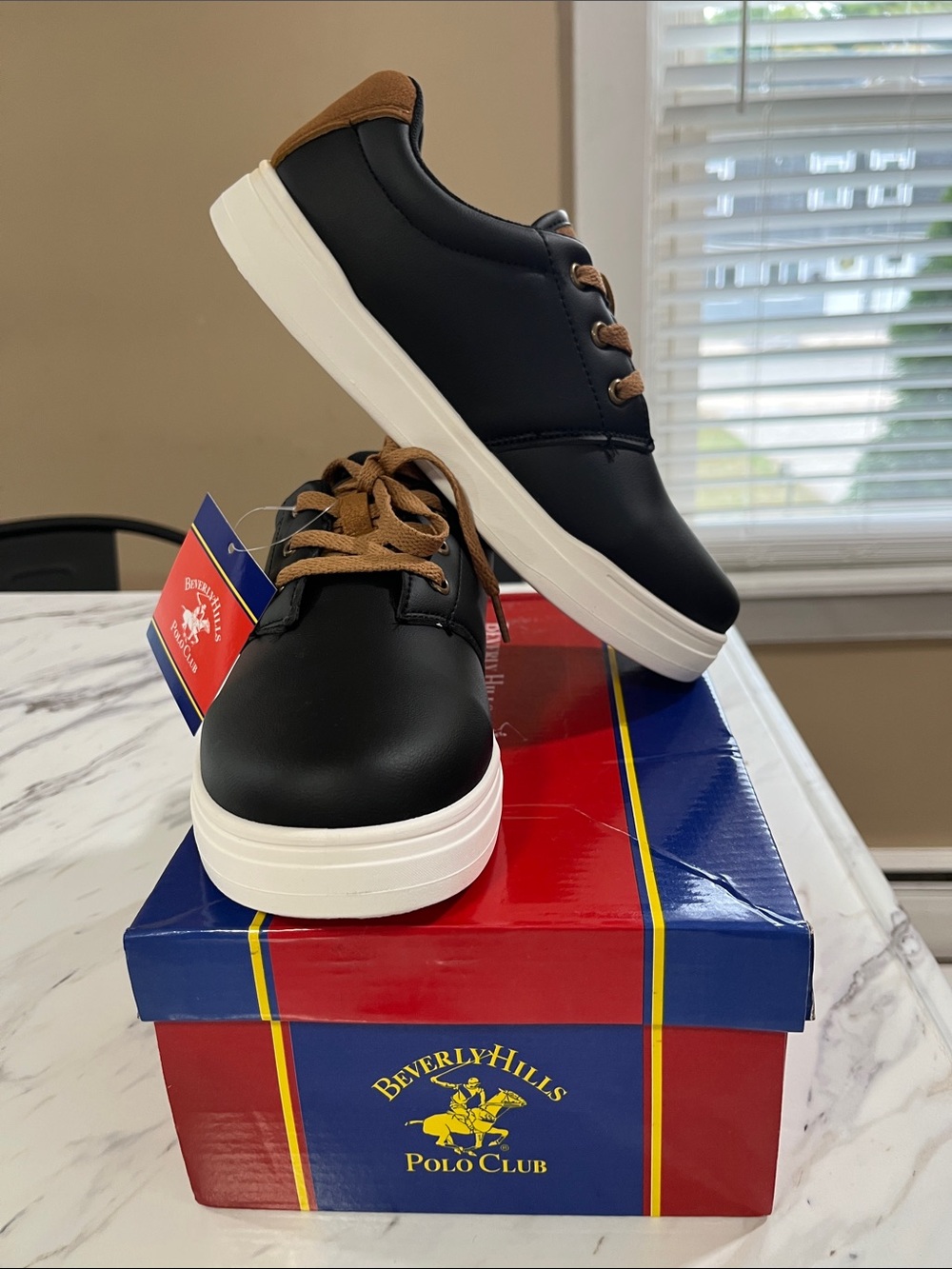 Beverly Hills Polo Club Black and Brown Kids Dress Sneakers